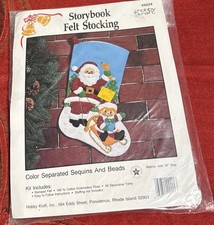 SEALED Storybook Felt STOCKING Christmas Santa 9224 Santa Sled