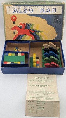 Vintage Chad Valley ''Also Ran'' Horse Racing Party Game, Boxed & Complete, c 1946