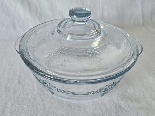 Vintage Fire King Anchor Hocking Philbe Sapphire Blue Glass Covered Dish
