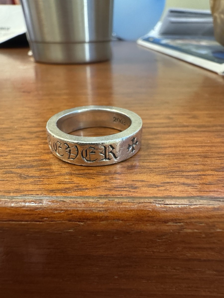 CHROME HEARTS SPACER RING 2003 size 8 .925 used plus cross and CH