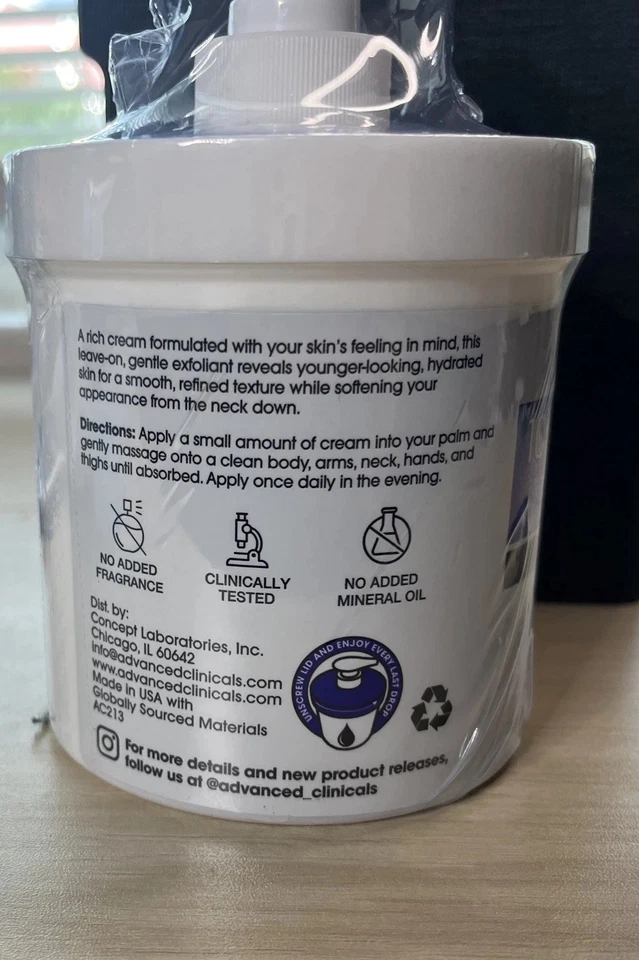 Advanced Clinicals 10% Glycolic Acid + Lactic Acid Body Skin Care FAST SHIP - Image 3 of 3