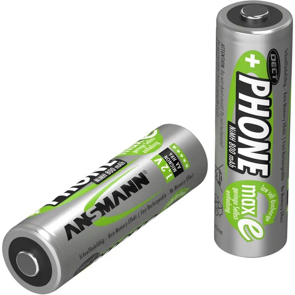2Er Multipack Ansmann Dect Maxe HR06 Mignon (Aa)-Akku Nimh 800 Mah 1.2 V 2 St.-image