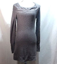 Kaisley Charcoal Brown Sweater Dress Large Mini