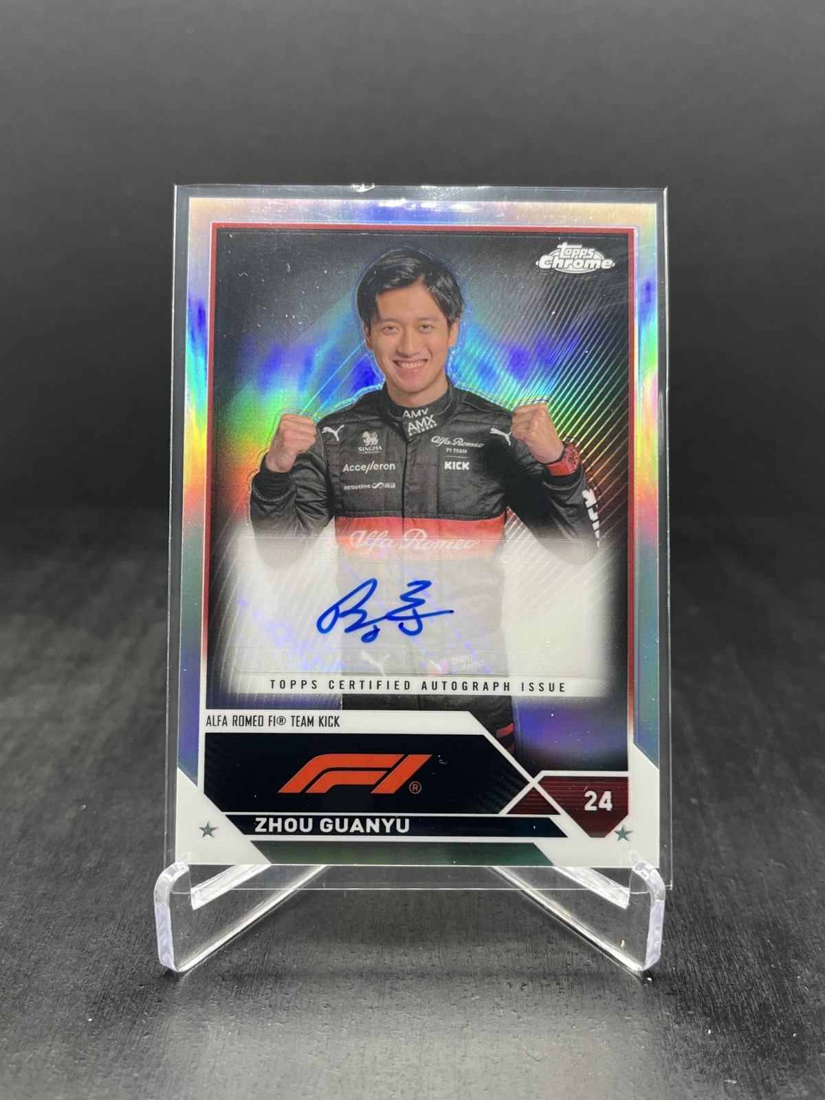 2023 Topps Chrome Formula 1 F1 Zhou Guanyu Autograph Auto #CAC-ZG