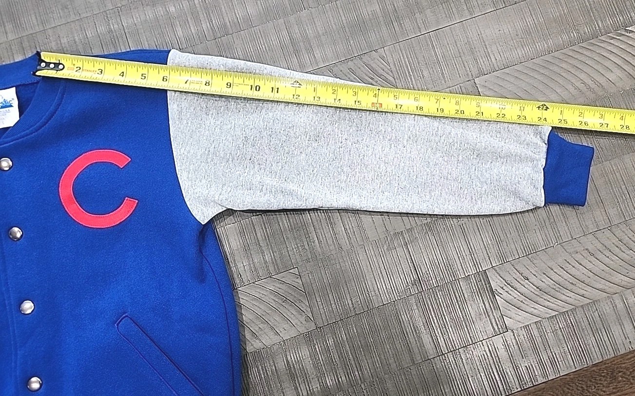 VTG 90's Chicago Cubs Snap Front  Jacket With Patch•Size Youth Large•NWT