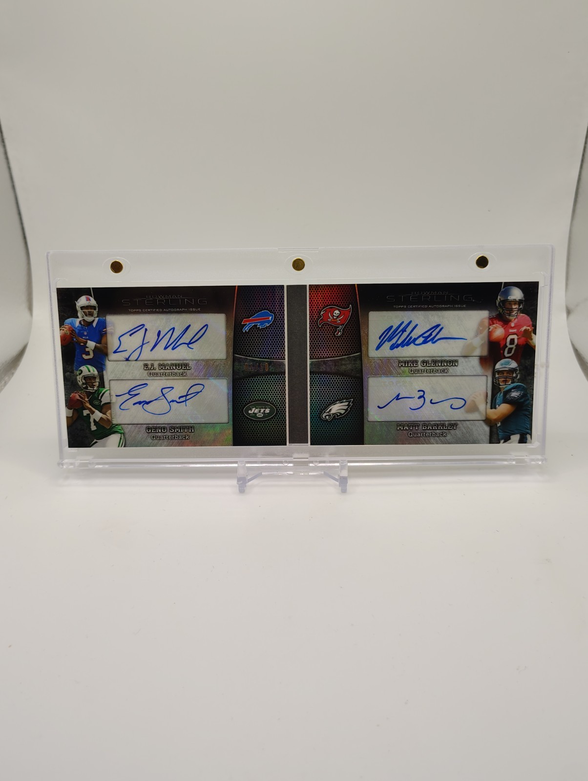 2013 Bowman Quad Rookie Auto 1/10 Geni Smith E.J. Manuel Matt Barkley Glennon