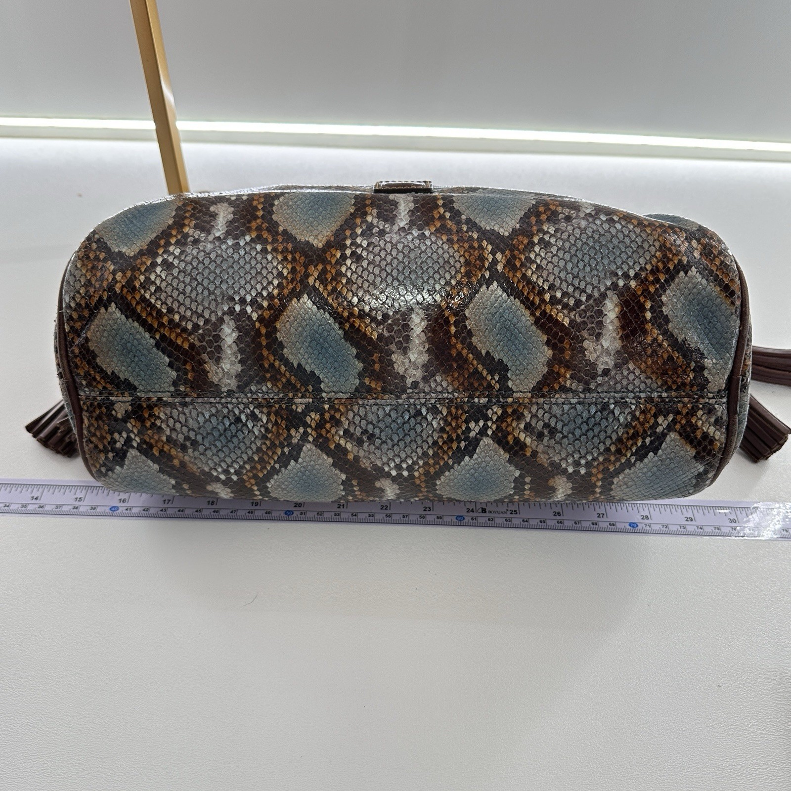 Dooney & Bourke Python Leather Shoulder Bag Red L… - image 5