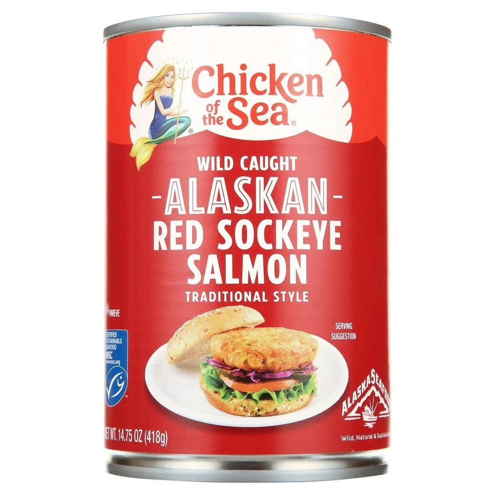 Wild Caught Alaskan Red Sockeye Salmon Traditional Style 14.75 oz 3 Pack - thumbnail 2