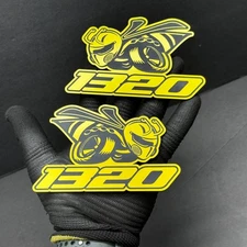 Hornet Badges Engraved Emblem BEE Yellow/Black, 2 BADGES Fender Angry Aggressive