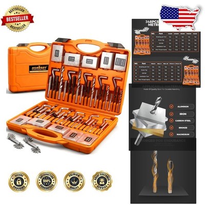 Complete 348pc Thread Restoration Kit - Metric SAE HSS Taps Inserts Organizer