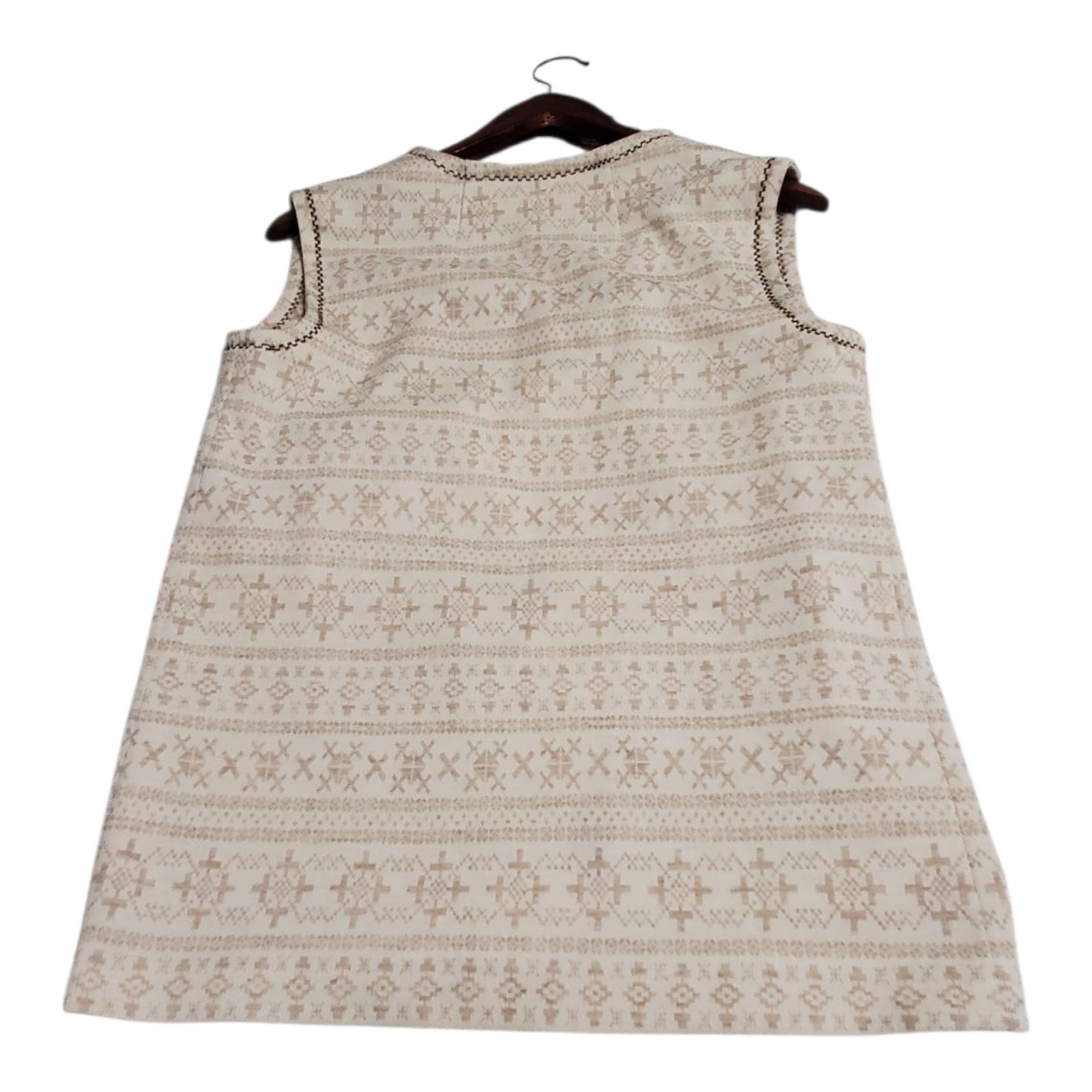 Vtg Patterned Vest Polyester Double Knit Handmade… - image 2