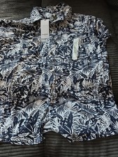 New Goodfellow  Co Mens Button S/S Shirt Large Blue