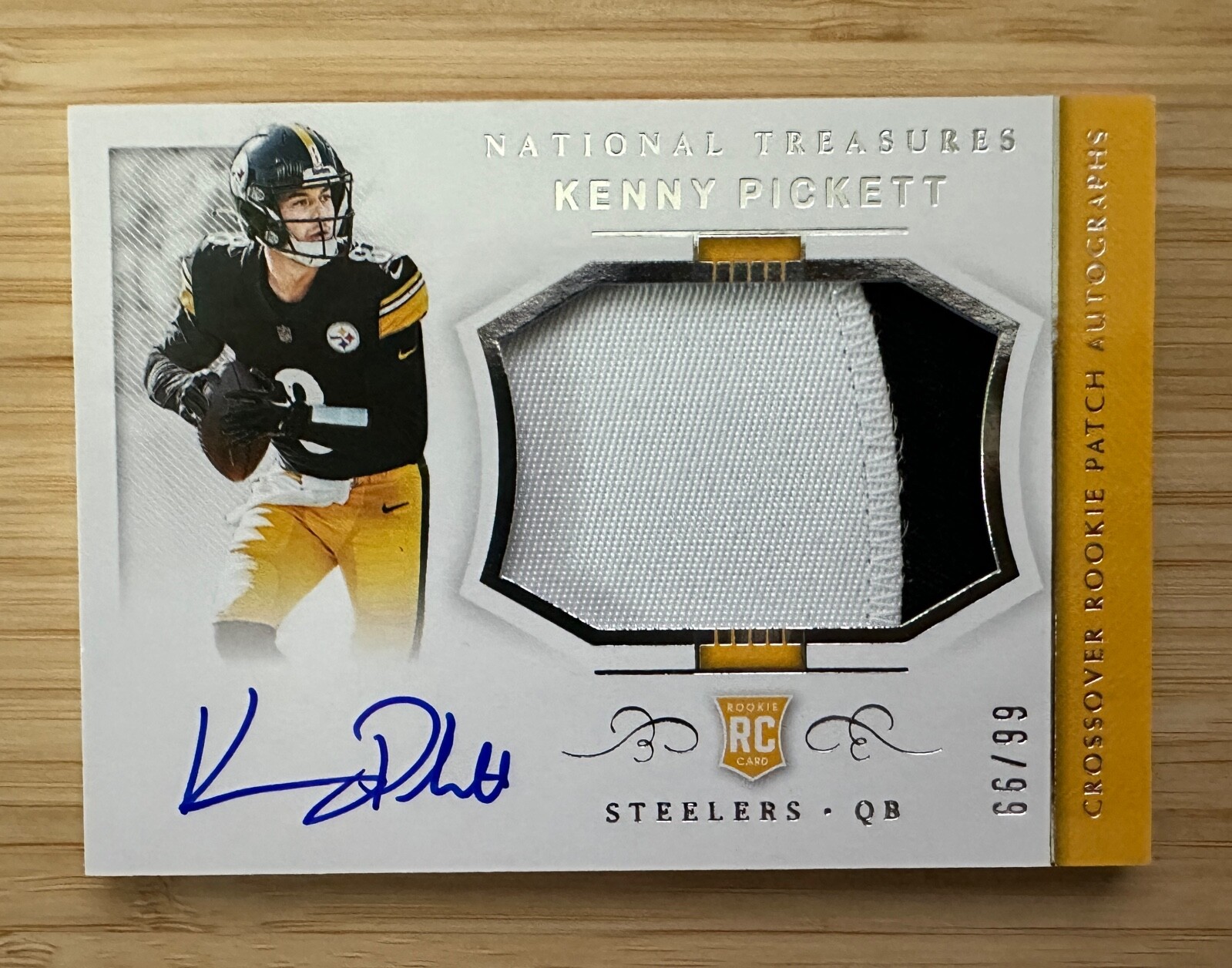 Kenny Pickett 2022 Panini National Treasures Crossover Rookie Patch Auto | 66/99