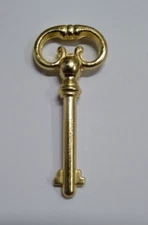 Universal Skeleton Furniture Cabinet Key lock Polished Brass Plated 2-1/2" Long