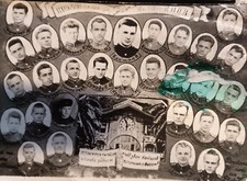 Vintage photo as a souvenir from 1962, a group of Soviet Army soldiers.