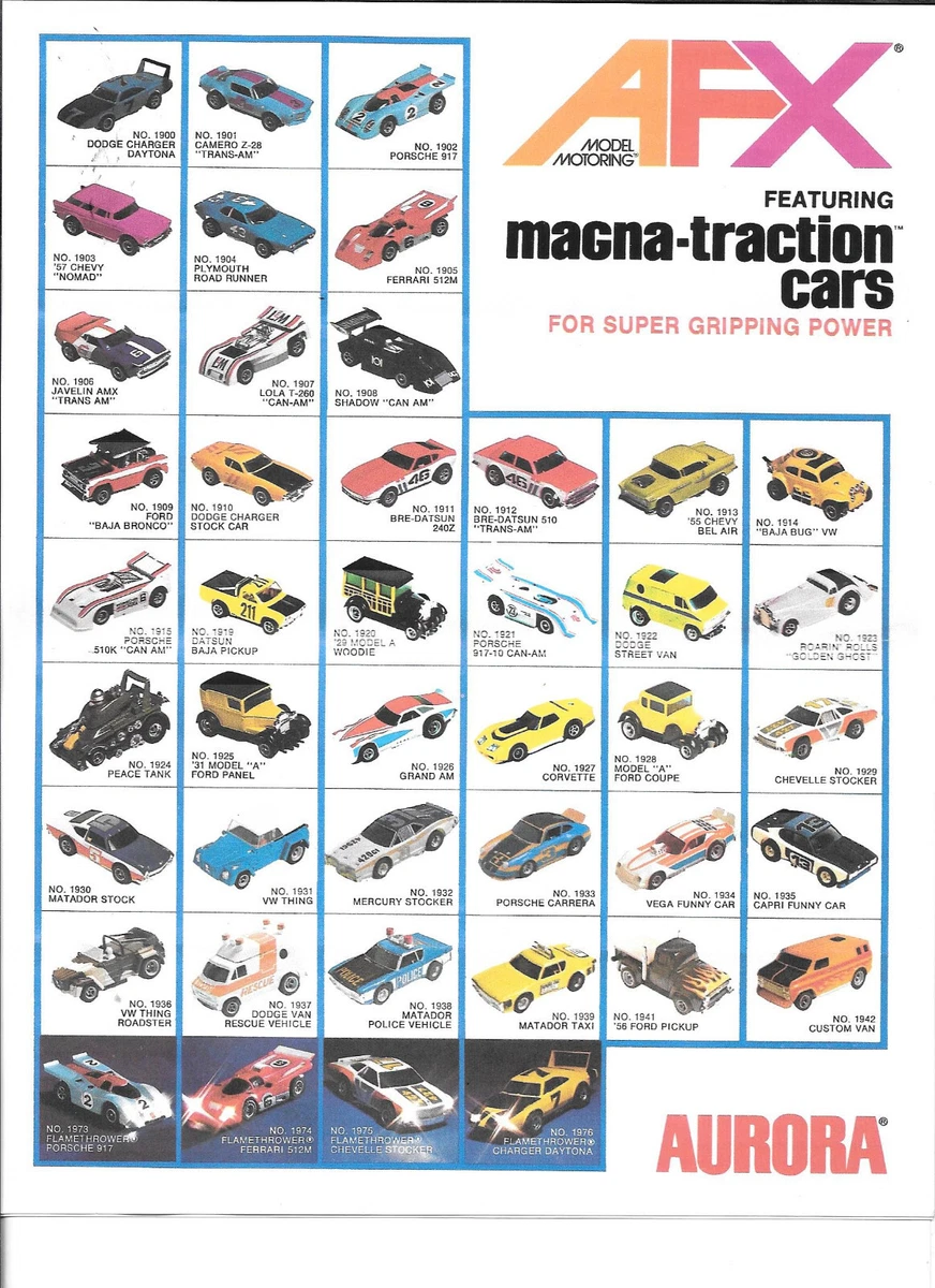 AFX Flyer Aurora Model Motoring Magna Traction Slot Cars 1977 G