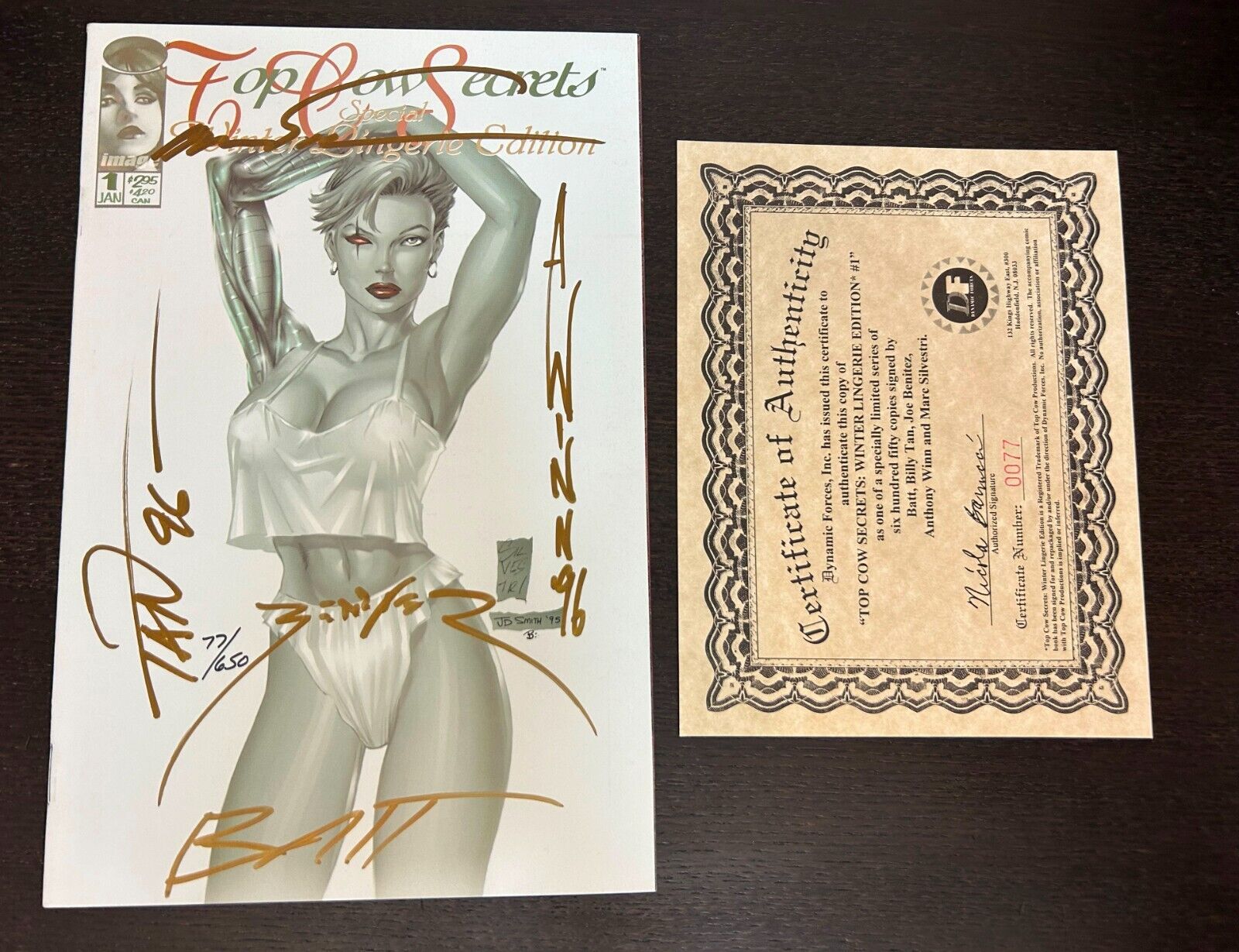 TOP COW SECRETS WINTER LINGERIE #1 -- Dynamic Forces DF SIGNED NUMBERED COA (B)