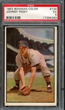 BB - 1953 Bowman Color - #134 - Johnny Pesky - PSA 5 - EX