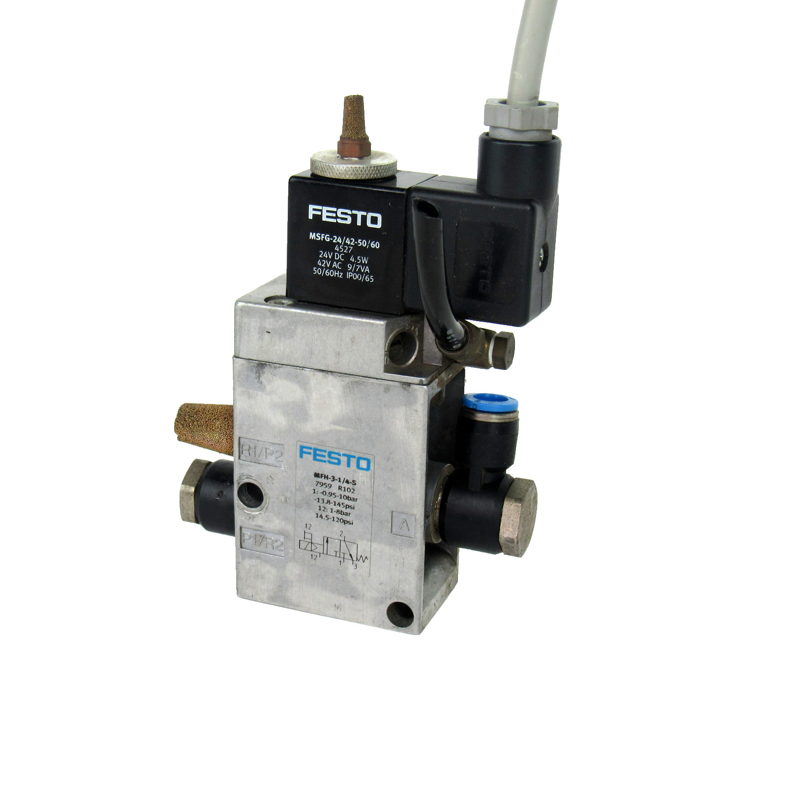 Festo MFH-3-1/4-S Solenoid Valve, 0.95~10 Bar