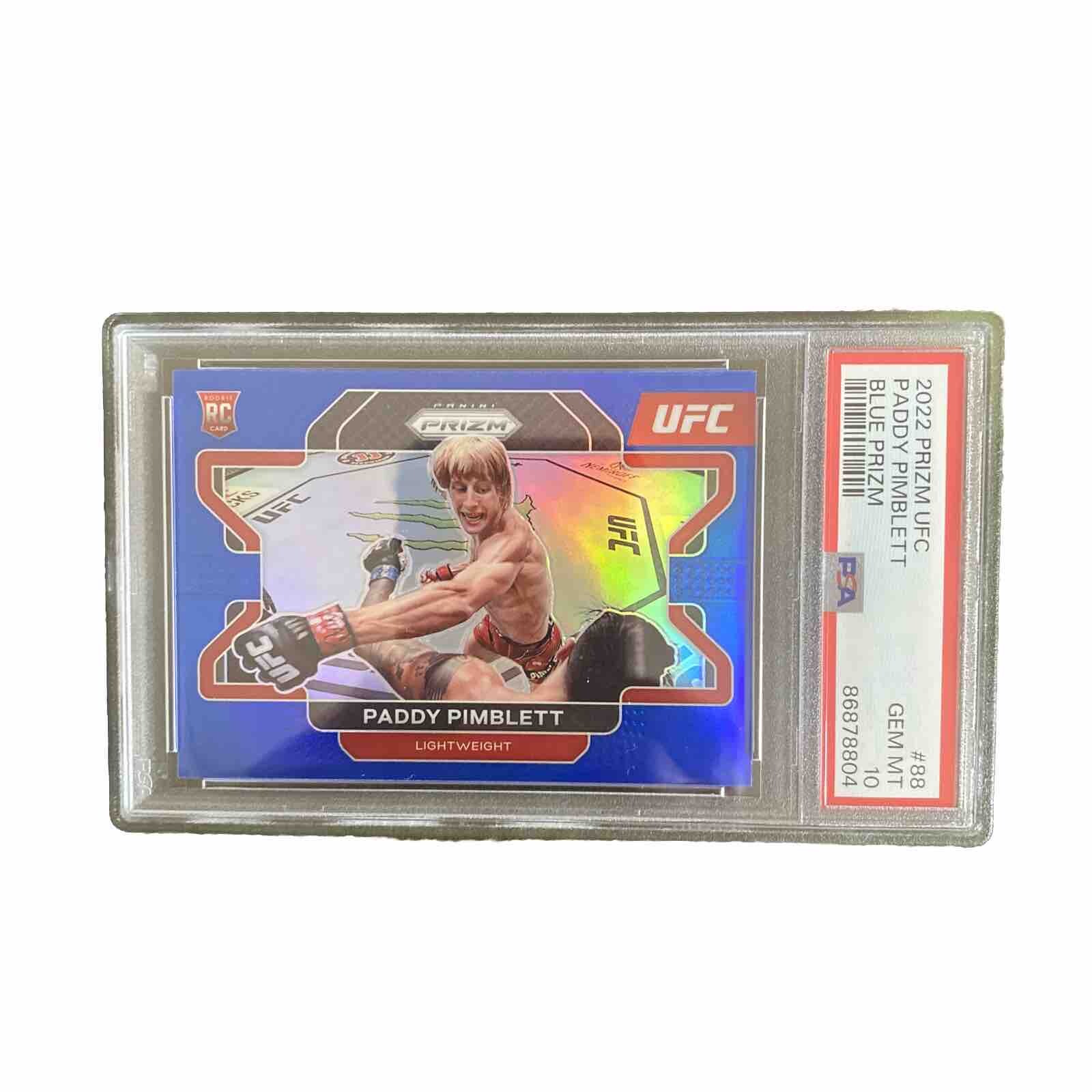 2022 Prizm UFC Paddy Pimblett Blue Prizm Rookie #88 PSA 10 092/199