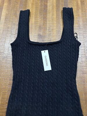 Glassons Ladies Black Knit Dress Size S BNWT | eBay Australia