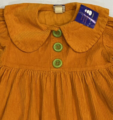 orange corduroy dress vintage Vintage Wee Winter Woolies by Flap Happy Orange Corduroy Dress Girls Sz 8  NWT