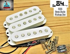 G.M. 1984 Single Coil Pickup Set for Strat Dual Magnet White