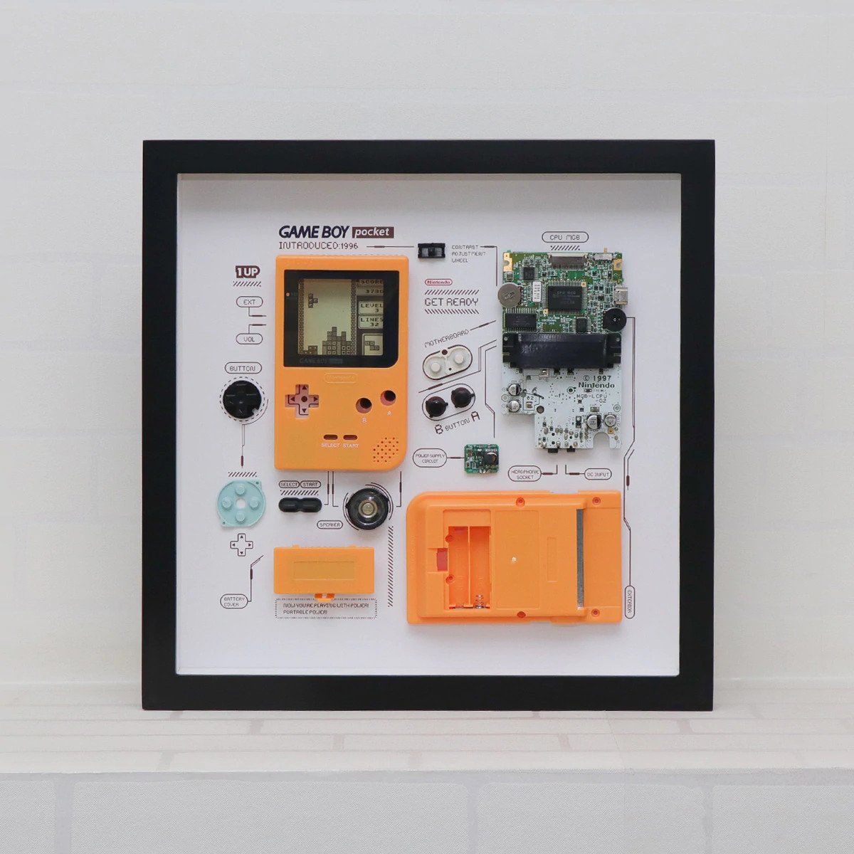 Xreart Nintendo Game Boy Pocket Home Decor in Frame Collection - Yellow