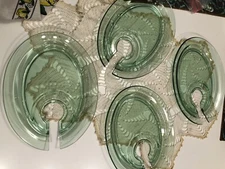 Cocktail Party Plates With Stemware Holder Set Of 4 Lucite NWOT.