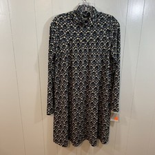 Falls Creek Black Turtleneck Long Sleeve Career Knee Length Shift Dress S NEW