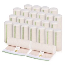 GT 6" (25 Pack) Cotton Elastic Compression Bandages Body Wrap Hook/Loop USA Made