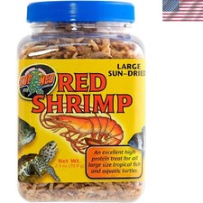 2.5 Oz Sun-Dried Red Shrimp   Ideal Nutrition for Large Aquatic Creatures