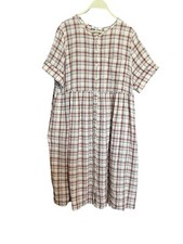 Madewell Women’s Petite Plaid Pocket Midi Shirt dress Size XXLP