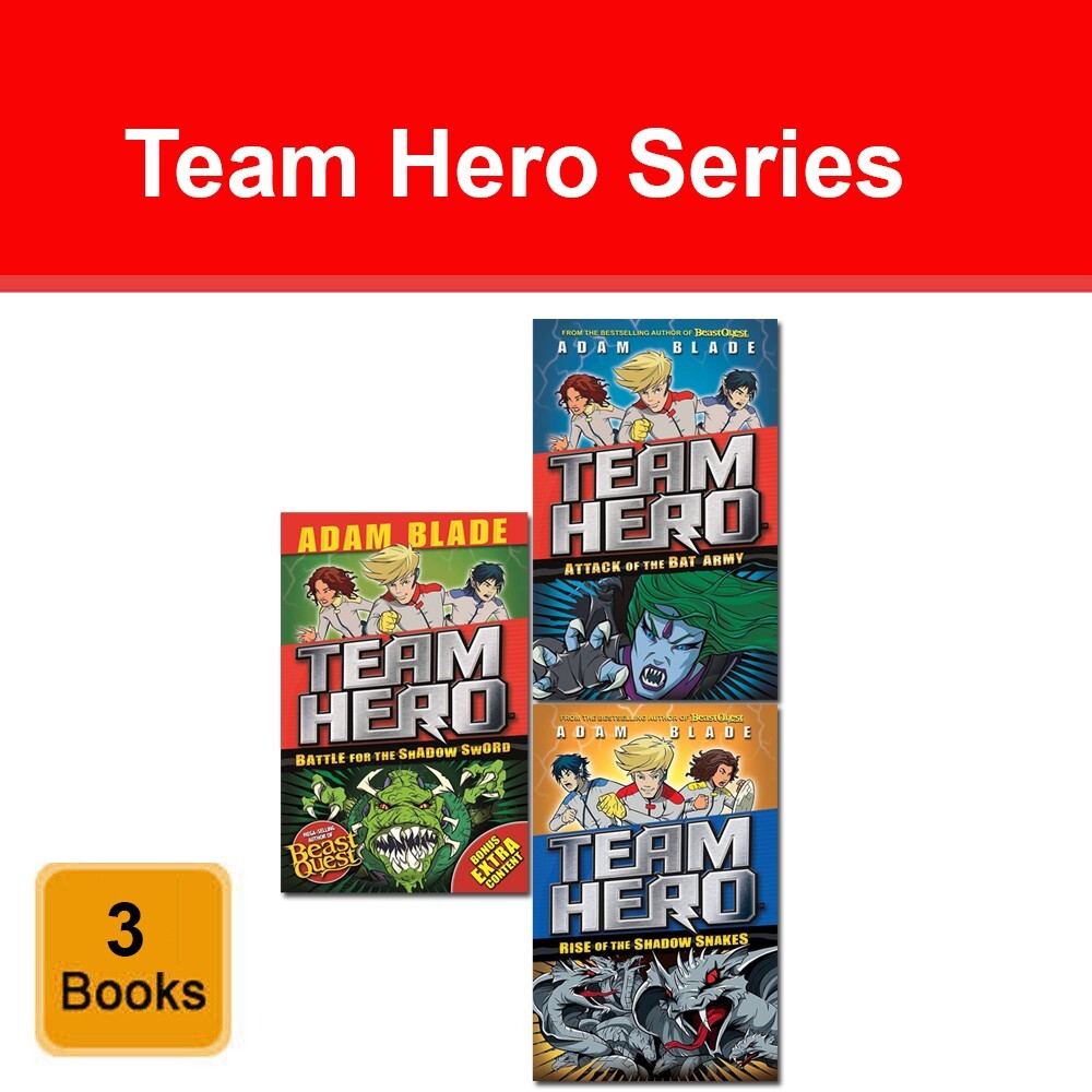 Adam Blade Team Hero Series Collection 3 Books Set Rise of the Shadow Snakes