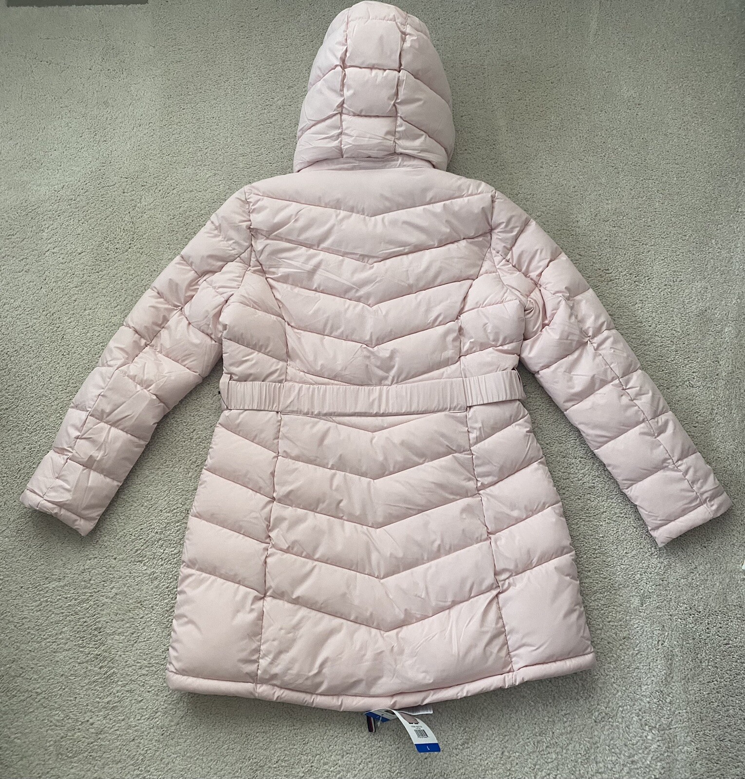 NWT Tommy Hilfiger Ladies' Belted Puffer Pink  Jacket  Size L image 4