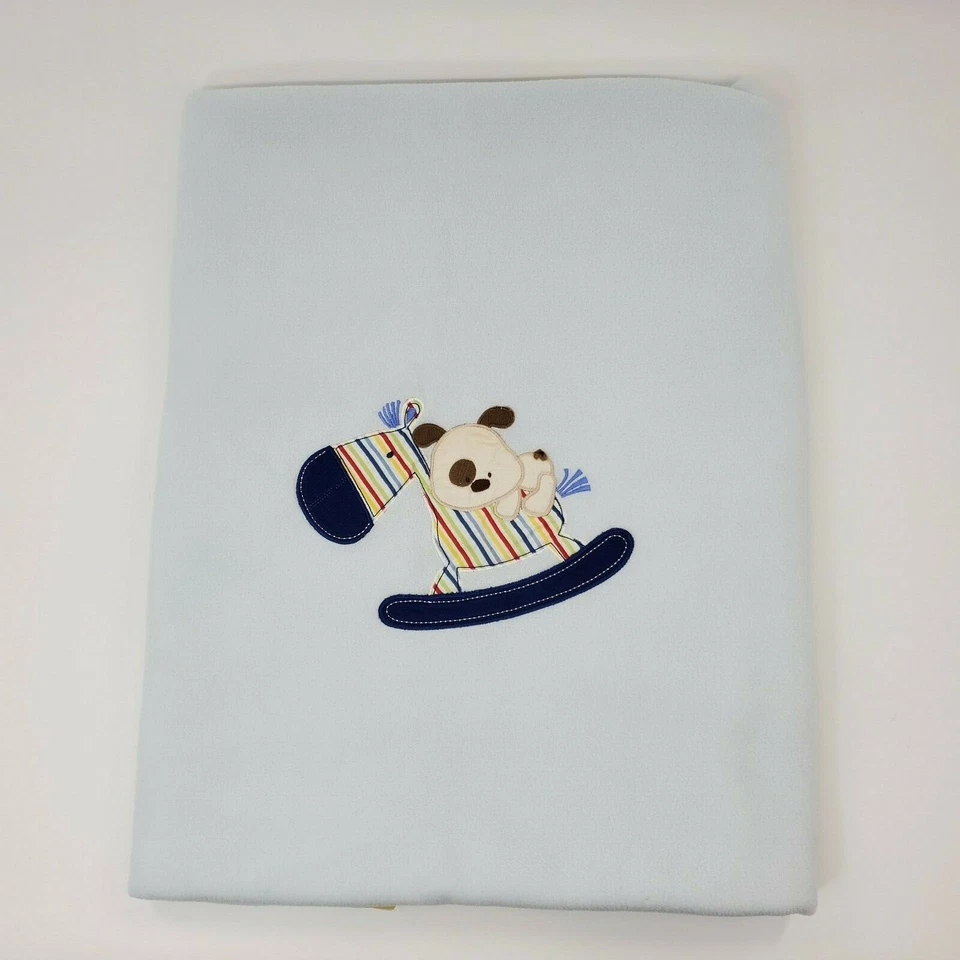 Vitaminas Manta Bebé Azul Rayas Mecedor Caballo Perro Cachorro Vellón Niño B21 Foto 2 de 3