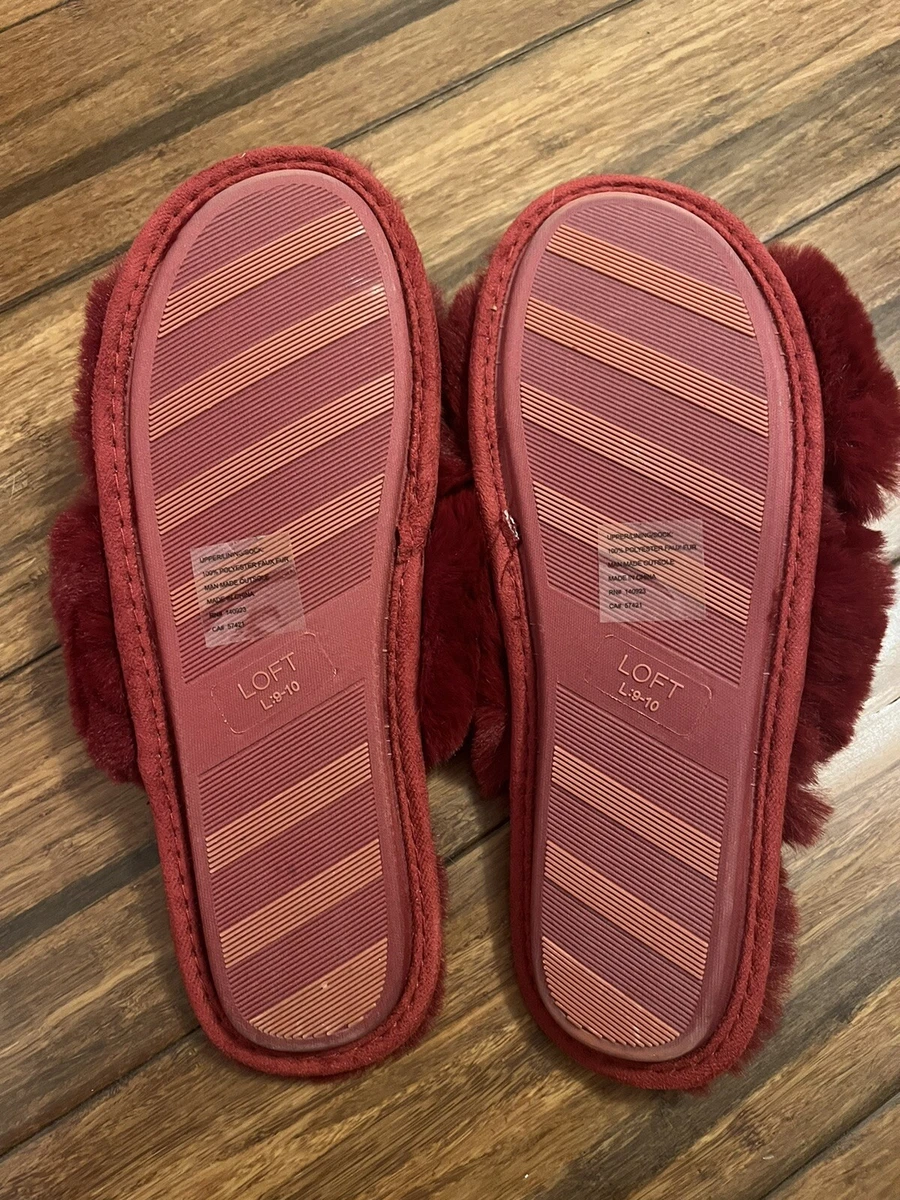 Loft faux fur slippers new arrivals