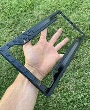 1X Black 3D USA American Flag License Plate Frame Holder Auto Car Tag Decal ABS