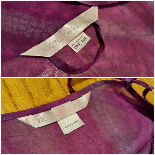 Victoria's Secret 2 Piece Purple Snakeskin Print Chiffon Nightie And Robe Small - Picture 11 of 12