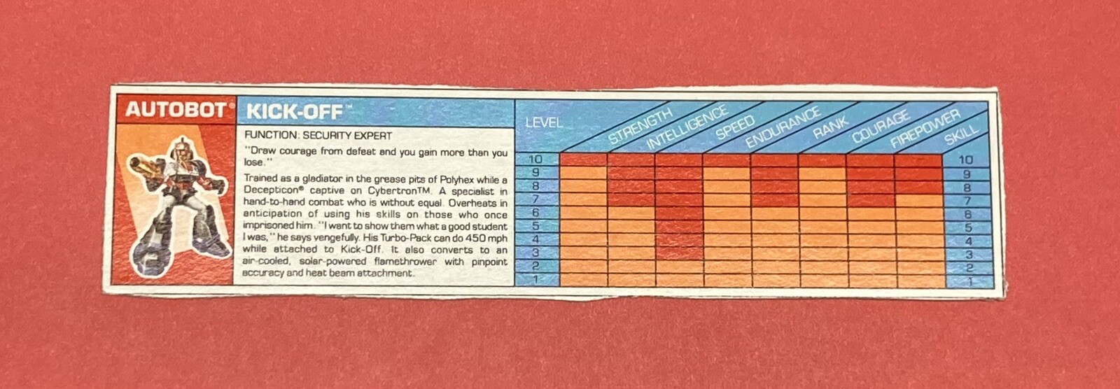 Transformers G1  Kick-Off Tech Spec