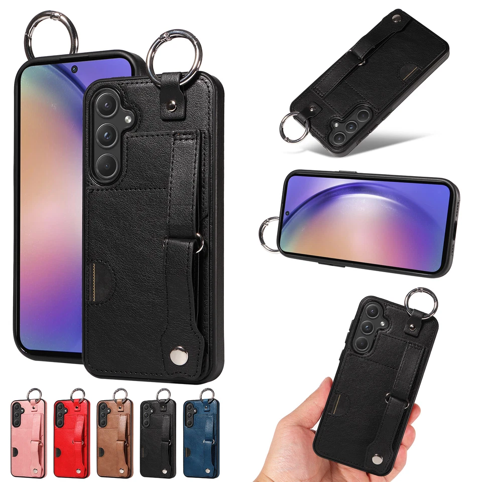 Funda de teléfono con ranura para tarjeta a prueba de golpes y correa para Samsung Galaxy A72 A52 A25 A14 A04 Foto 2 de 4
