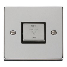 Click Deco 10 amp Triple Pole Fan Isolation Switch Polished Chrome - VPCH520BK