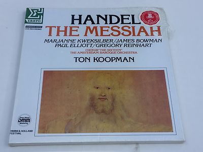 HANDEL SEALED Messiah MINT Ton Koopman PROMO 3 lps Box set Amsterdam Baroque