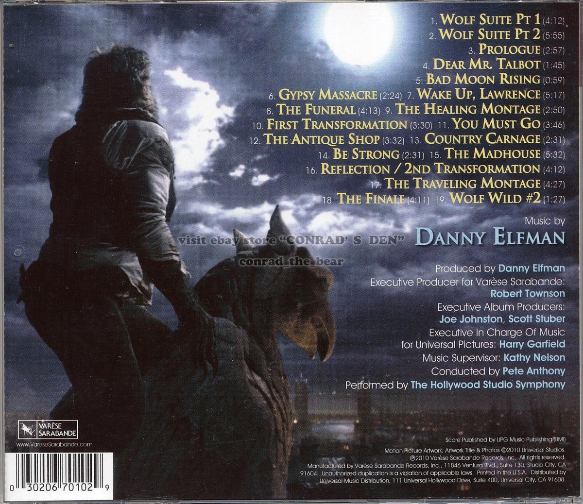 The Wolfman ウルフマン　Danny Elfman CD Danny Elfman – The Wolfman – CD (Album, Stereo), 2010