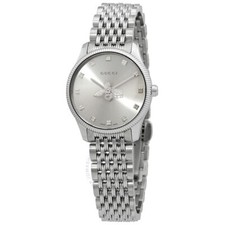 Gucci G-Timeless Quartz 29mm Silver Dial Stainless Steel Ladies Watch YA1265019