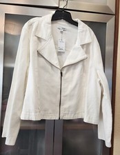 Sonoma Women Plus  3x  Heavy Duty Long Sleeve White Denim  Plus Jacket 22''long