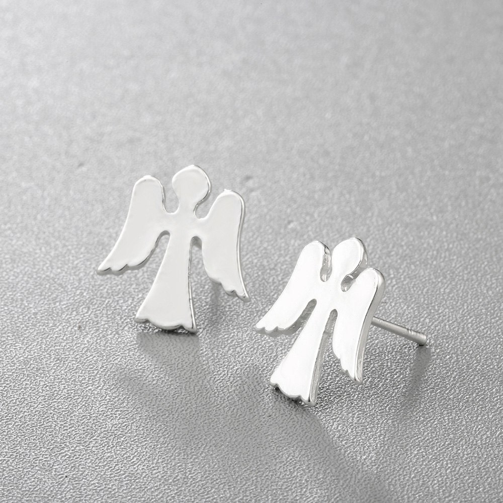 Boucles D'oreilles Pendantes Silverly - Forme Ailes D'ange Plume Goutte, Argent 925 - Neuves Avec étiquettes