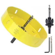 6-1/4 inch Hole Saw for WoodSoft metalDrywallPlasterboard and plywood159mm Bi...