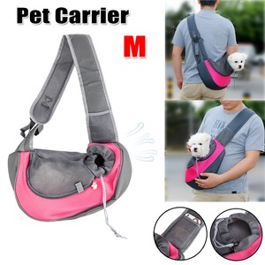 Details About Pet Sling Carrier Bag Tote Shoulder Dog Puppy Purse Mesh Pouch Travel M Rose Red