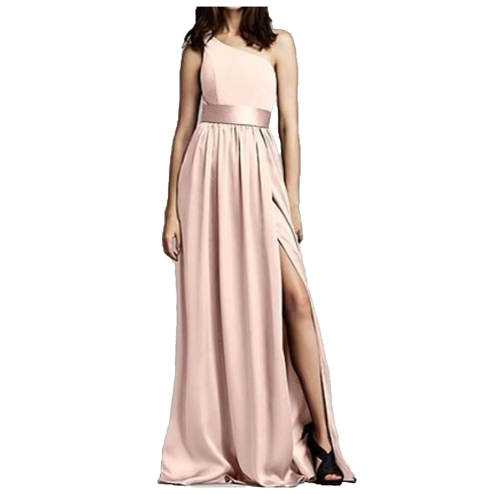 Vestidos de dama de honor Blanco Mezcla de seda